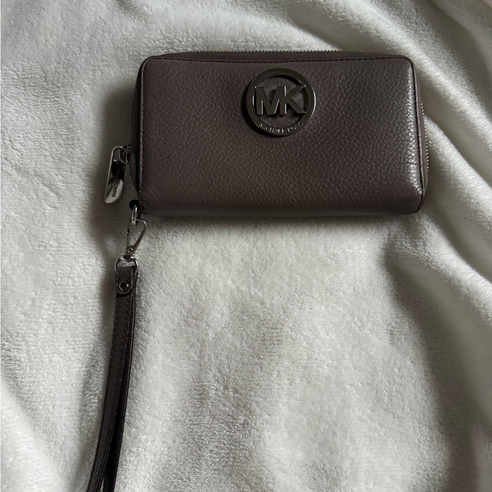 Michael Kors brown/grey Wristlet Wallet